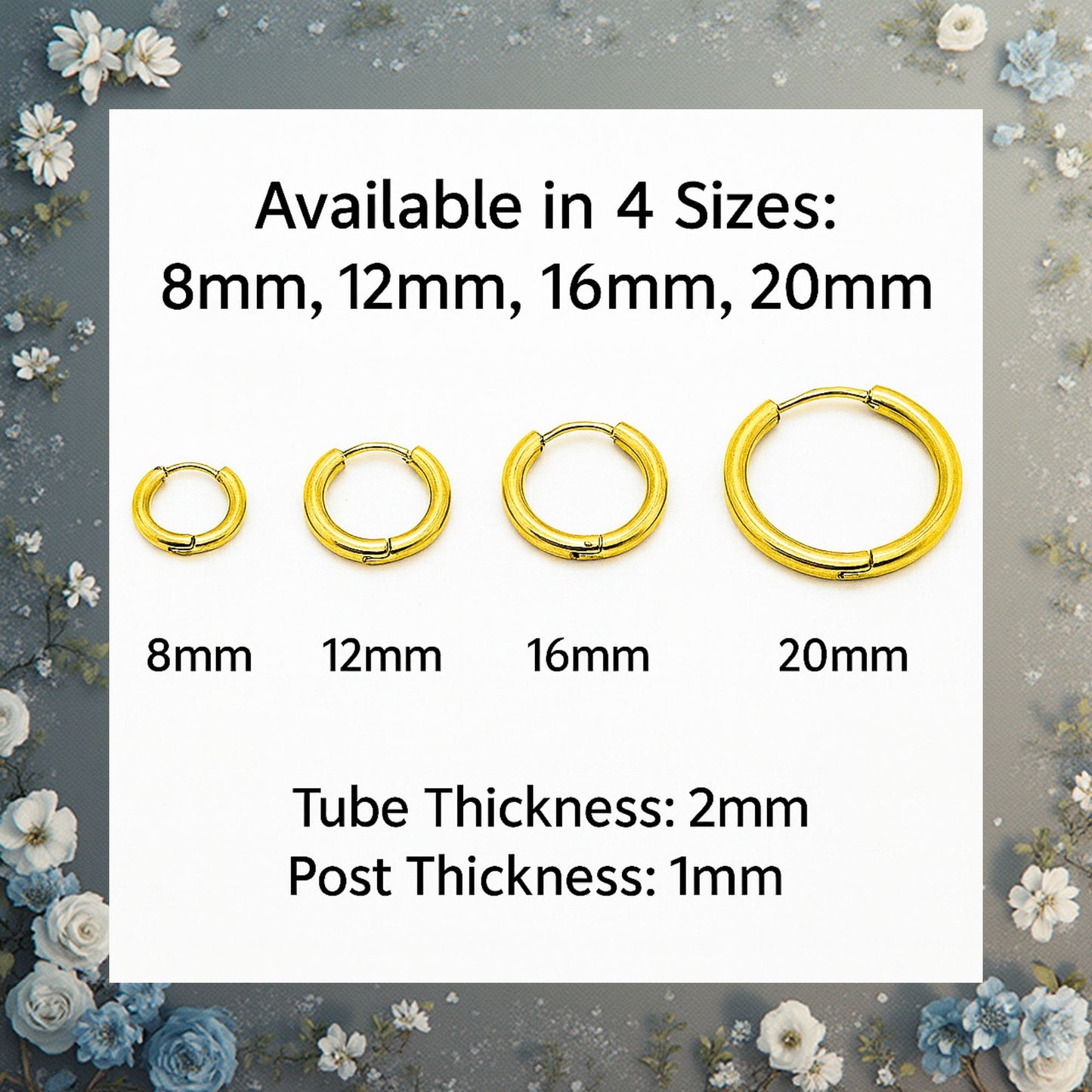 StainlessSteelHoopEarringsbyGingerLyneHuggieStyleforLobeCartilagePiercingBodyJewelry_Gold-8