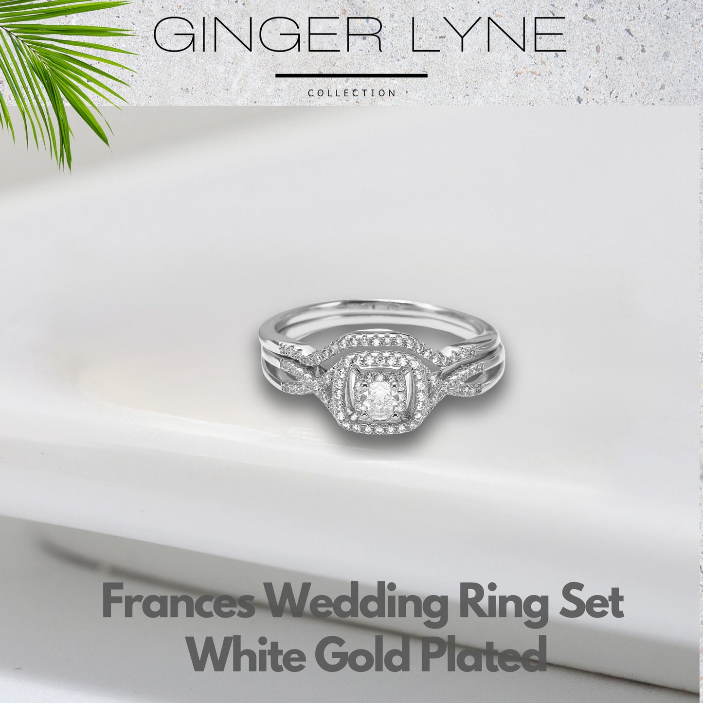 CZWeddingRingSetforWomenHaloEngagementRingWeddingBandGingerLyneCollection_WhiteGoldPlated-2