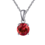 Load image into Gallery viewer, Solitaire Birthstone Necklace for Women Cz Sterling Silver Ginger Lyne Collection - July-Ruby Red
