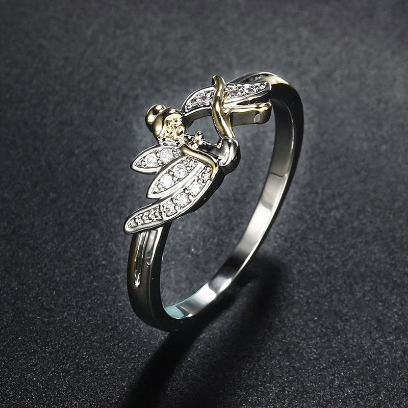 Fairy Wings Angel Ring Cz Gold Plated Girls Ginger Lyne Collection