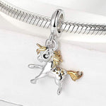Load image into Gallery viewer, Horse Pony Charm European Bead Gold Sterling Silver Girls Ginger Lyne Collection
