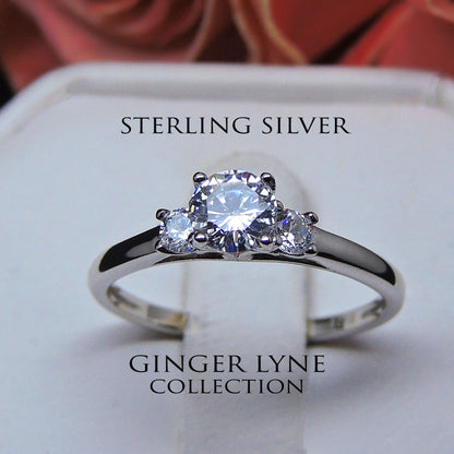 NinaEngagementRingWomensSterlingSilver3StoneCzGingerLyneCollectionSize10_Silver-2