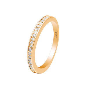 Victoria Anniversary Band Ring Gold Sterling Silver Cz Womens Ginger Lyne Collection - Gold/Silver,10