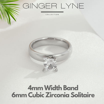 4mmGoldStainlessSteelWomenEngagementRingGingerLyneCollection_Silver-3