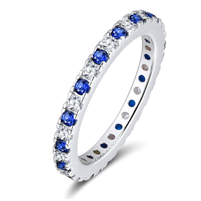 EternityBandWeddingRingforWomenBlueCzSterlingSilverGingerLyneCollection_Blue-1