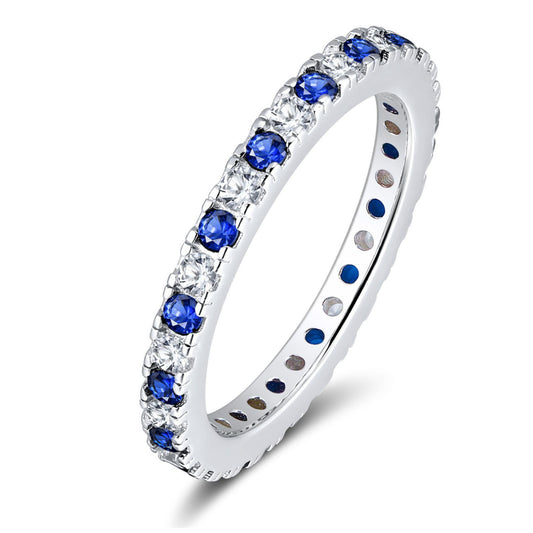 EternityBandWeddingRingforWomenBlueCzSterlingSilverGingerLyneCollection_Blue-1