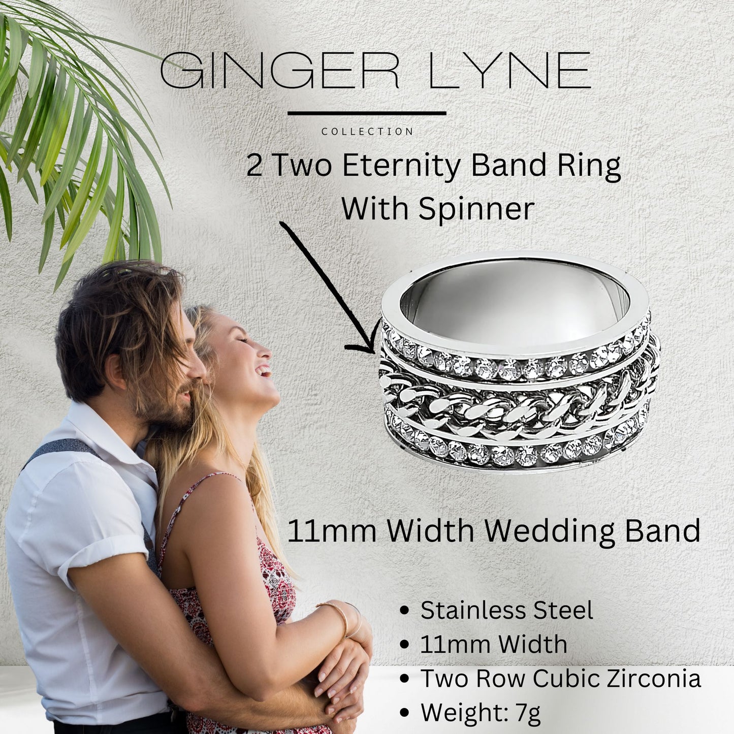 TwoRowCZEternityRingforWomenwithSpinnerStainlessSteel11MMWideBandGingerLyne_Silver-3
