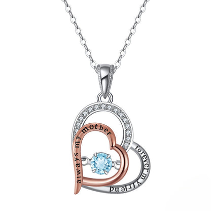 Birthstone Mom Necklace for Mother by Ginger Lyne Sterling Silver Swinging CZ