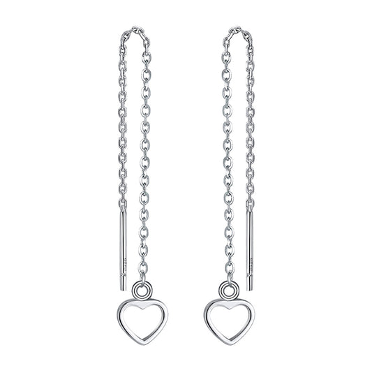 Heart Dangle Treader Earrings for Women Sterling Silver Ginger Lyne Collection