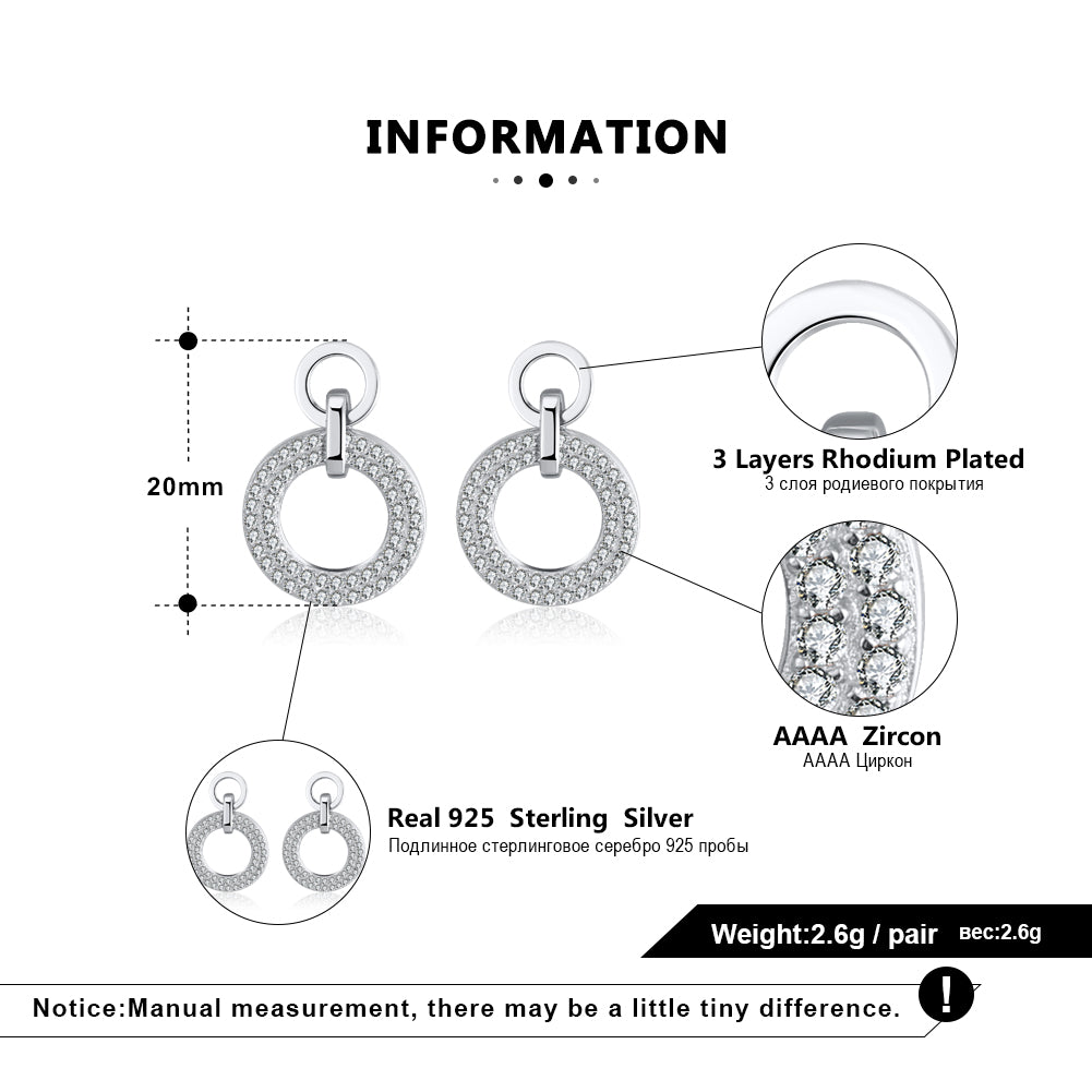 RoundCircleDropEarringsforWomenSterlingSilverClearCzGingerLyneCollection_Silver-6