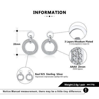 RoundCircleDropEarringsforWomenSterlingSilverClearCzGingerLyneCollection_Silver-6