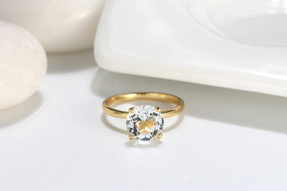 AmoreEngagementRingWomen1,2or3CtTopazSterlingGingerLyneCollection_Gold3Carat-2