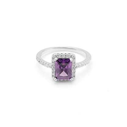 Lola Statement Ring Sterling Silver Purple Zirconia Womens Ginger Lyne Collection