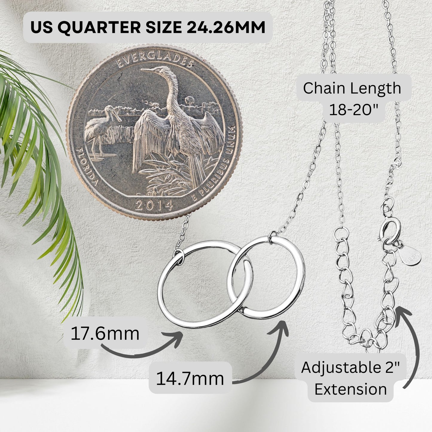Mom Greeting Card Sterling Silver Linked Circles Necklace Women Ginger Lyne Collection - Mom-778 - Mom-778