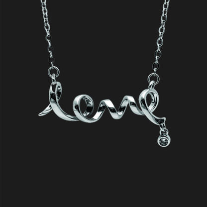 Daughter Greeting Card with Sterling Silver Love Script Necklace in Gift Box by Ginger Lyne Collection - GC-08-Love
