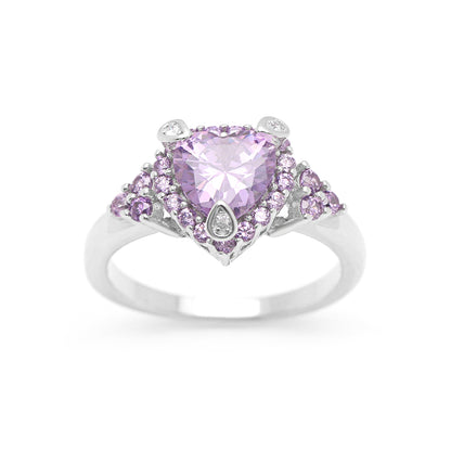 Ryiana Engagement Promise Ring Purple Heart Cz Silver Womens Ginger Lyne Collection