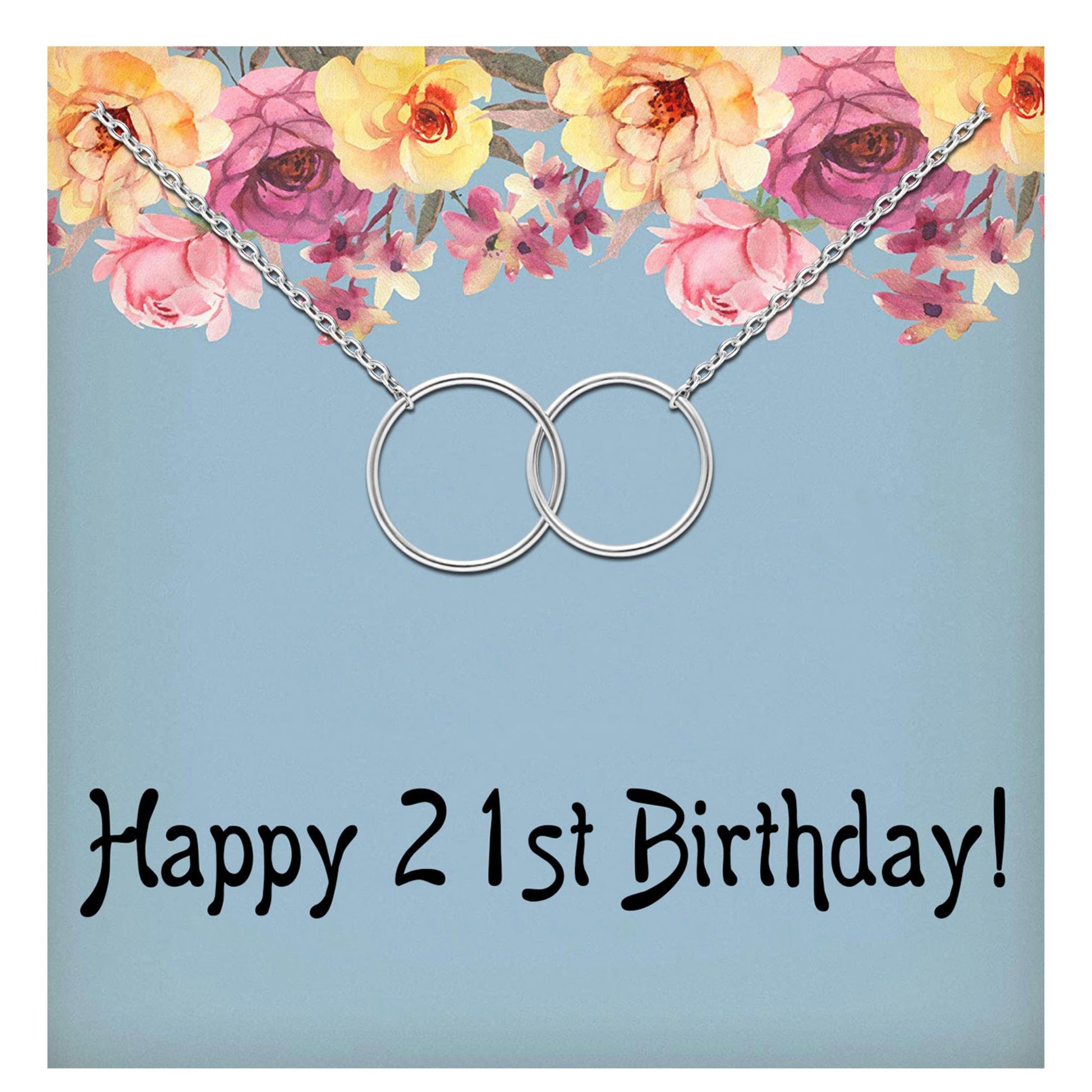 21stBirthdayGreetingCardSilverLinkedCirclesNecklaceWomensGingerLyneCollection_Birthday-21-1