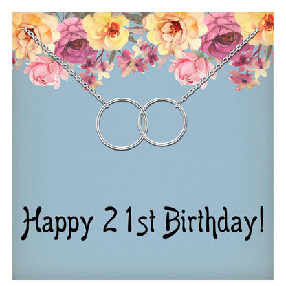 21stBirthdayGreetingCardSilverLinkedCirclesNecklaceWomensGingerLyneCollection_Birthday-21-1