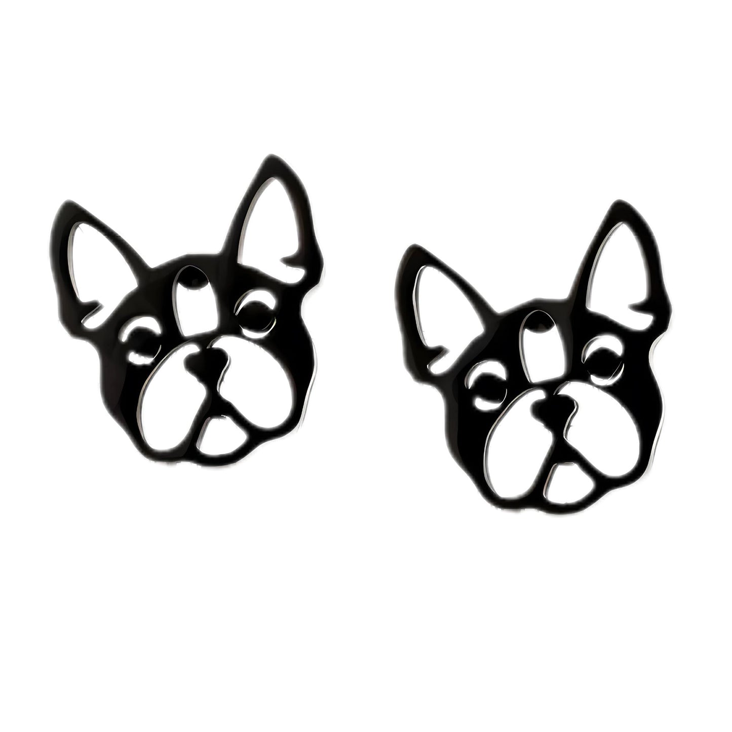 FrenchBulldogDogEarringsforWomenFrenchieLovePuppyBlackStainlessSteelStudGingerLyne_Black-1