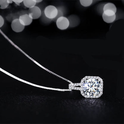 Melinda Pendant Necklace Halo Solitaire Cubic Zirconia Women Ginger Lyne Collection