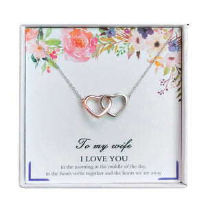 Wife Greeting Card Sterling Silver Linked Hearts Necklace Womens Ginger Lyne Collection - Wife-32