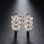 Load image into Gallery viewer, Leaf Shape Drop Earrings for Women Marquise Cz Gold Plated Ginger Lyne Collection - Silver
