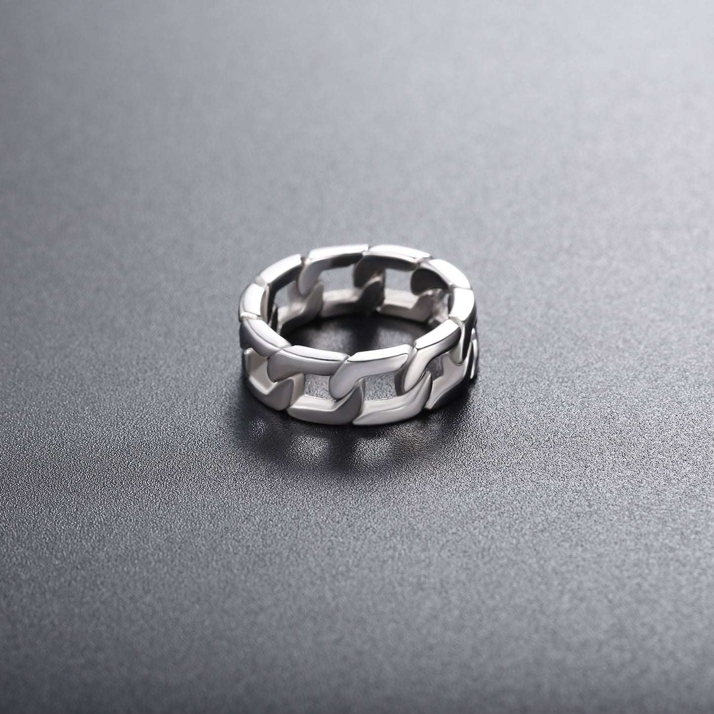 Chain Wedding Band 6.5mm Stainless Steel Men Women Ginger Lyne Collection