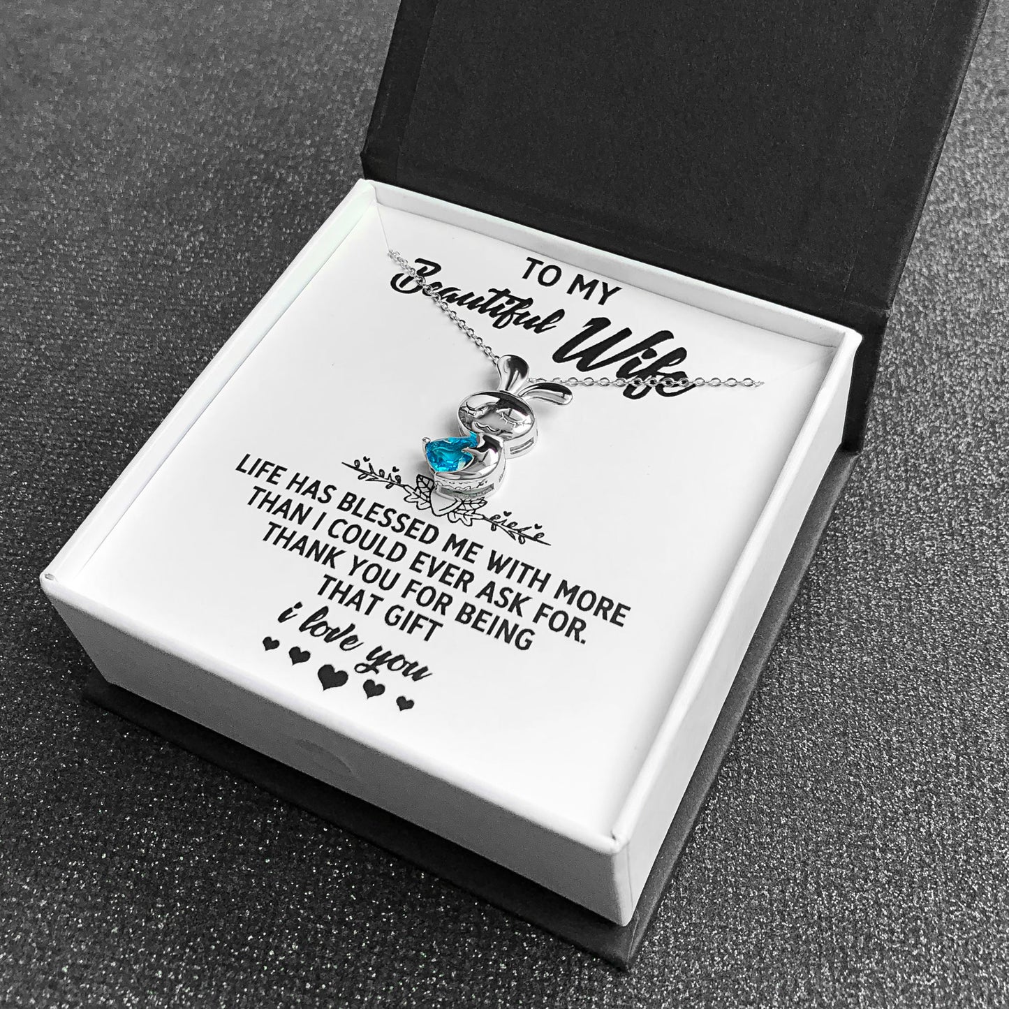Wife Greeting Card Sterling Silver Infinity Heart Necklace Women Ginger Lyne Collection - Wife-01