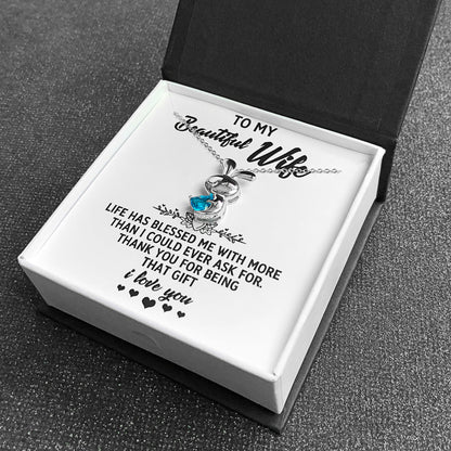 Wife Greeting Card Sterling Silver Infinity Heart Necklace Women Ginger Lyne Collection - Wife-01