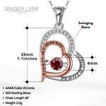Load image into Gallery viewer, Birthstone Mom Necklace for Mother by Ginger Lyne Sterling Silver Swinging CZ
