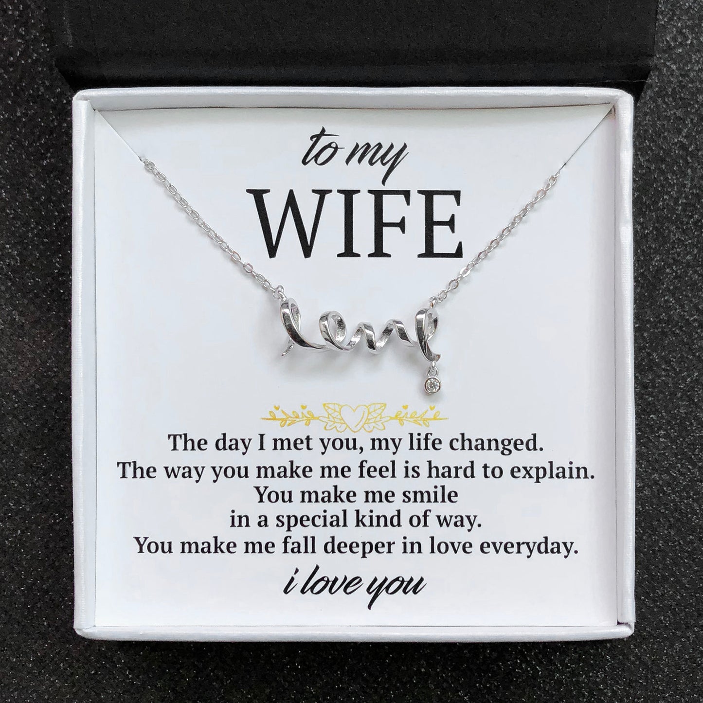 Wife Greeting Card Sterling Silver Infinity Heart Necklace Women Ginger Lyne Collection