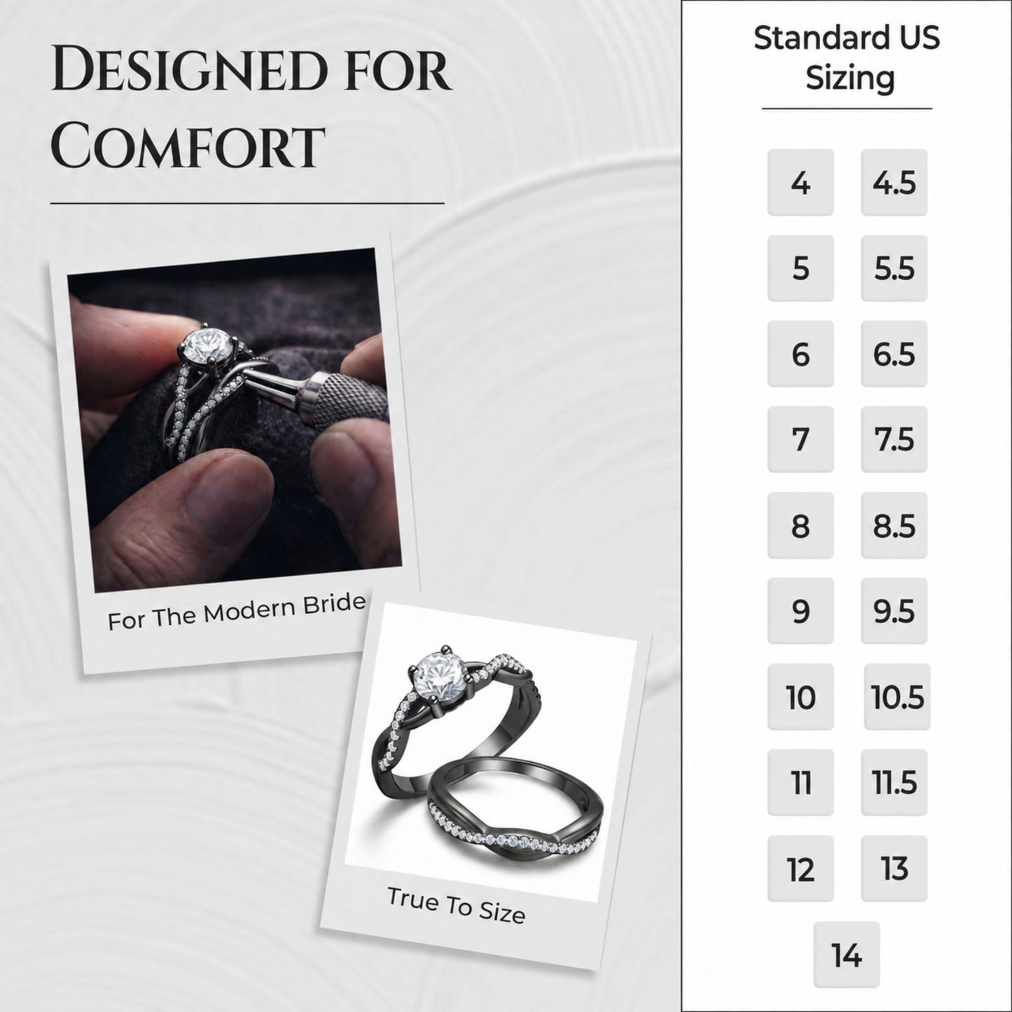 QueenaBlackWeddingRingSetAnniversaryBandEngagementRingforWomenSterlingSterlingCzGingerLyneCollection_RhodiumBlack-Clear-7