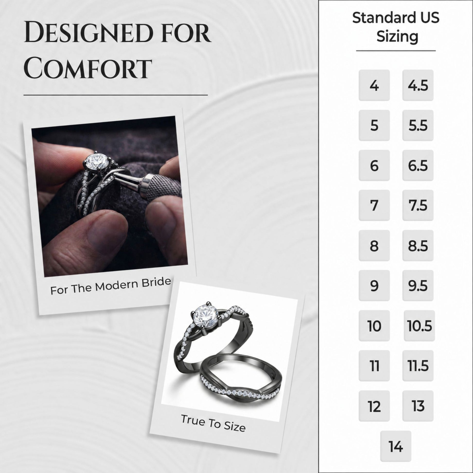 QueenaBlackWeddingRingSetAnniversaryBandEngagementRingforWomenSterlingSterlingCzGingerLyneCollection_RhodiumBlack-Clear-7
