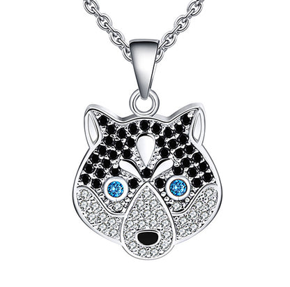 Koko Husky Dog Sterling Silver Necklace for Women Cz Ginger Lyne Collection