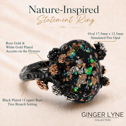 HenriettaBlackTreeBranchGothicInspiredFireOpalEngagementRingforWomenbyGingerLyne_Black-4