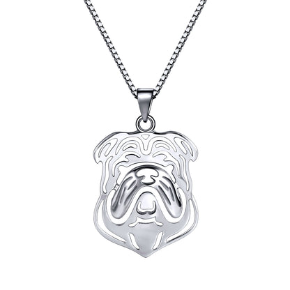 Bulldog Dog Necklace, Earrings, or Set for Women Sterling Silver Ginger Lyne Collection