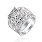 Load image into Gallery viewer, Camilla Bridal Set Womens Sterling Silver CZ Engagement Ring Ginger Lyne Collection - 6
