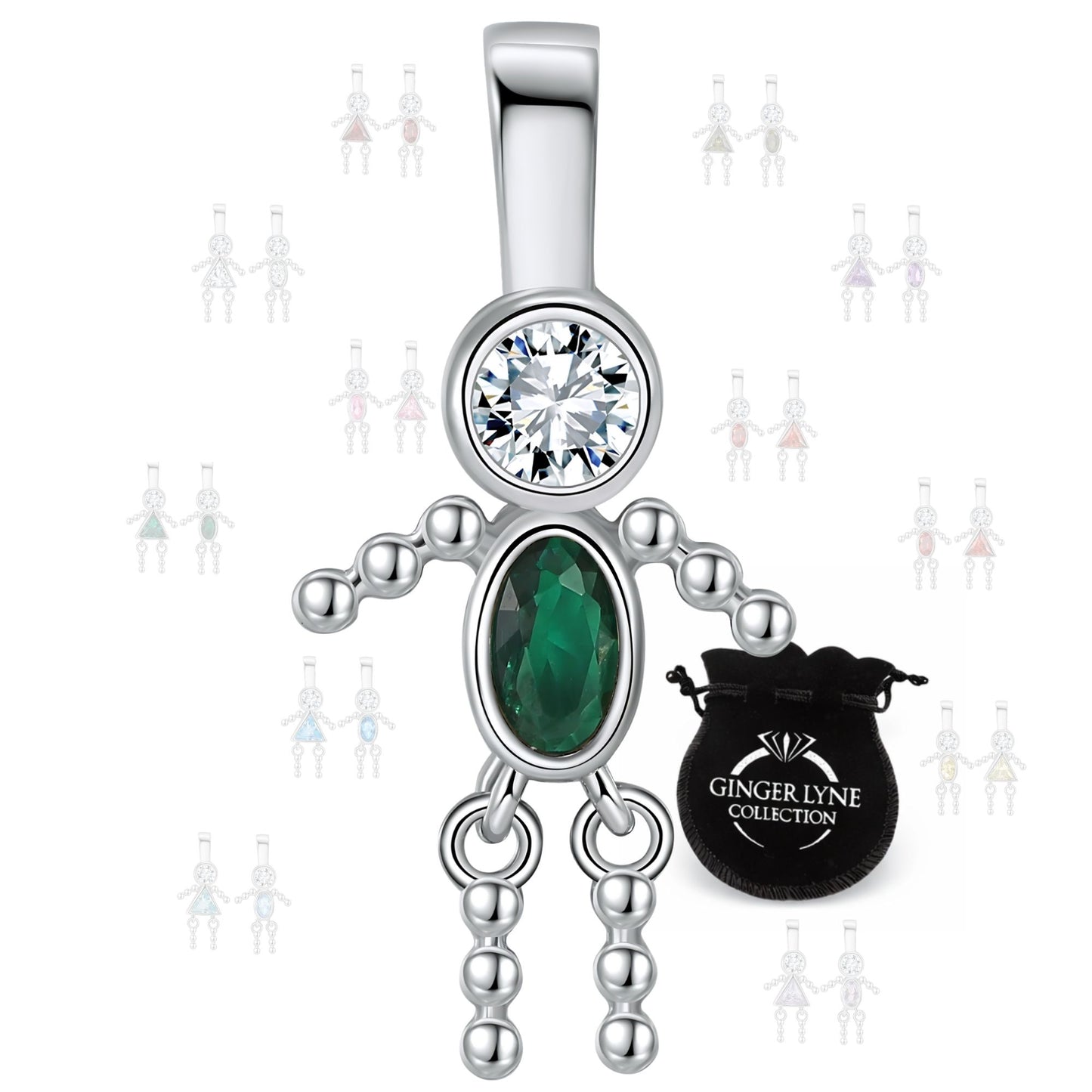 GingerLyneBoyKidBirthstonePendantCharmsCubicZirconiaSterlingSilverBabyforFamilyTreeNecklaceGiftforMomorGrandma_BoyMay-1