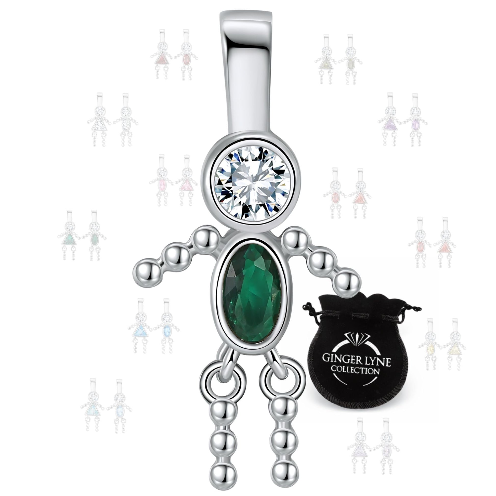 GingerLyneBoyKidBirthstonePendantCharmsCubicZirconiaSterlingSilverBabyforFamilyTreeNecklaceGiftforMomorGrandma_BoyMay-1