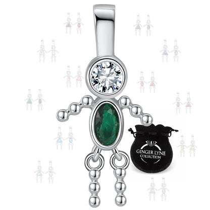 GingerLyneBoyKidBirthstonePendantCharmsCubicZirconiaSterlingSilverBabyforFamilyTreeNecklaceGiftforMomorGrandma_BoyMay-1