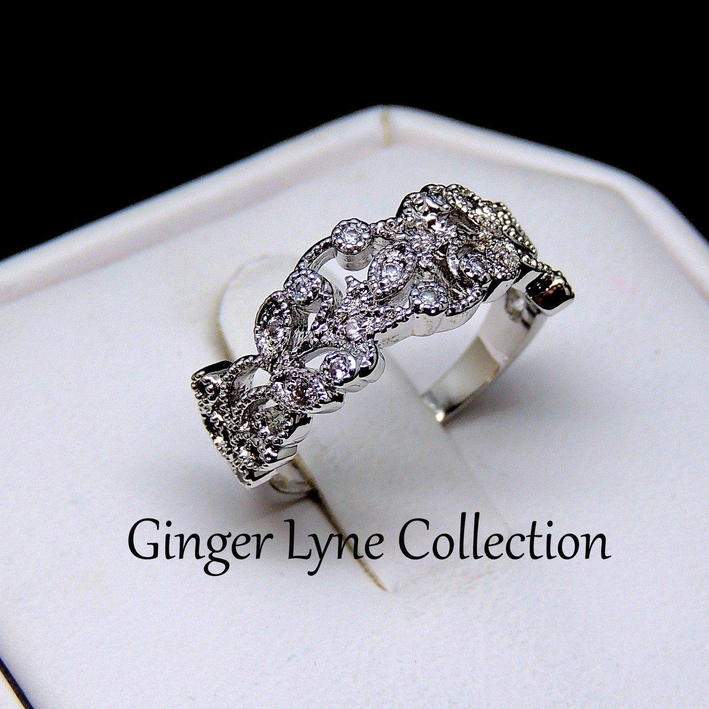 Vines Filigree Wedding Bridal Band Ring Womens Ginger Lyne Collection