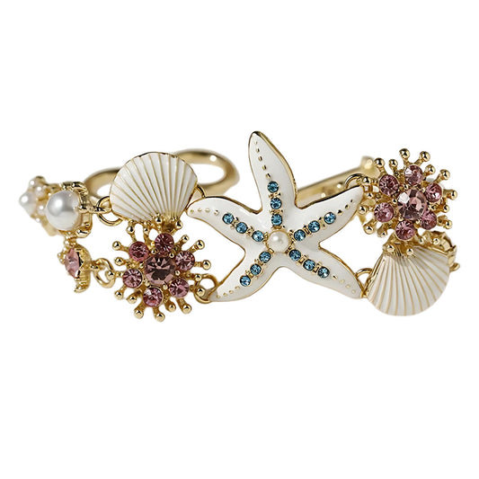 StarfishCharmBraceletforWomenbyGingerLyneGoldPlatedPearlsStarfishandShells_Gold-1