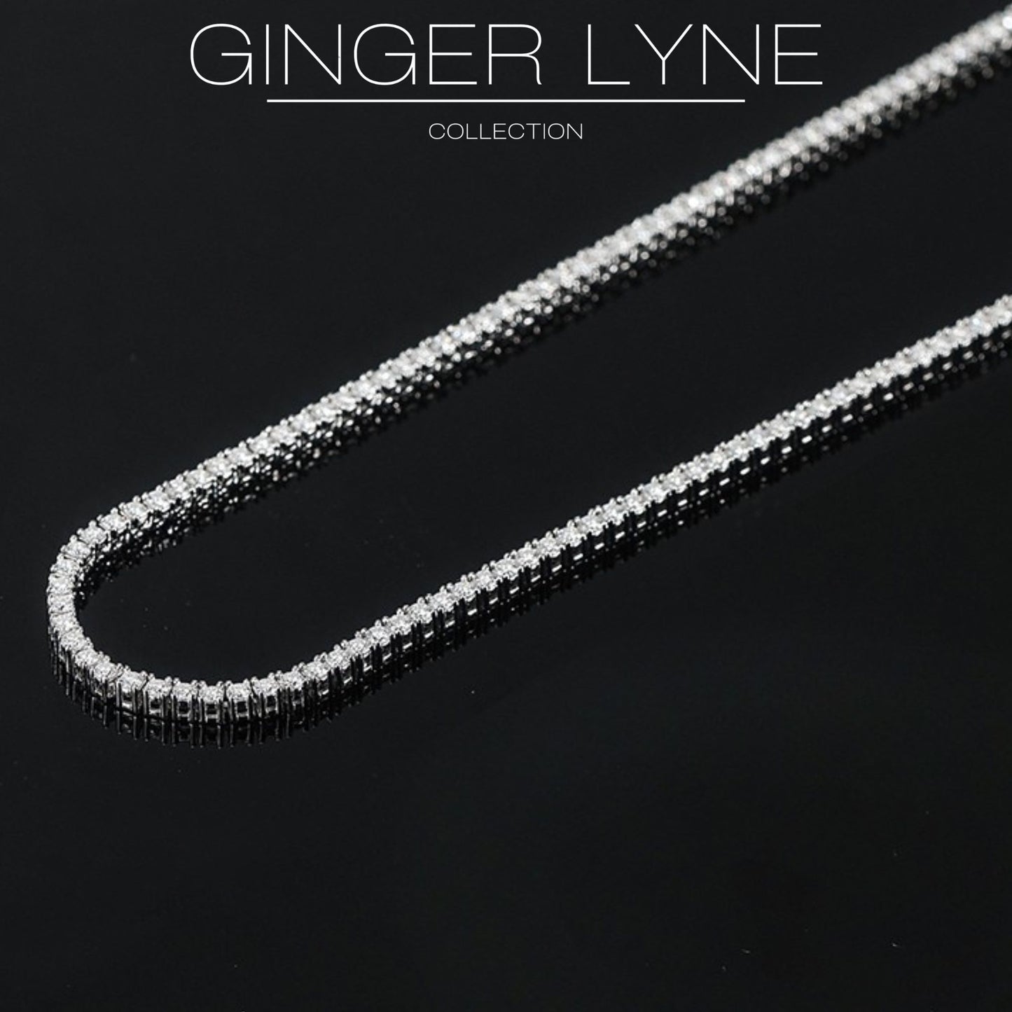 Tennis Necklace for Women Sterling Silver 3mm or 5mm Cubic Zirconia 16 or 18" Lengths by Ginger Lyne - 3mm-18"