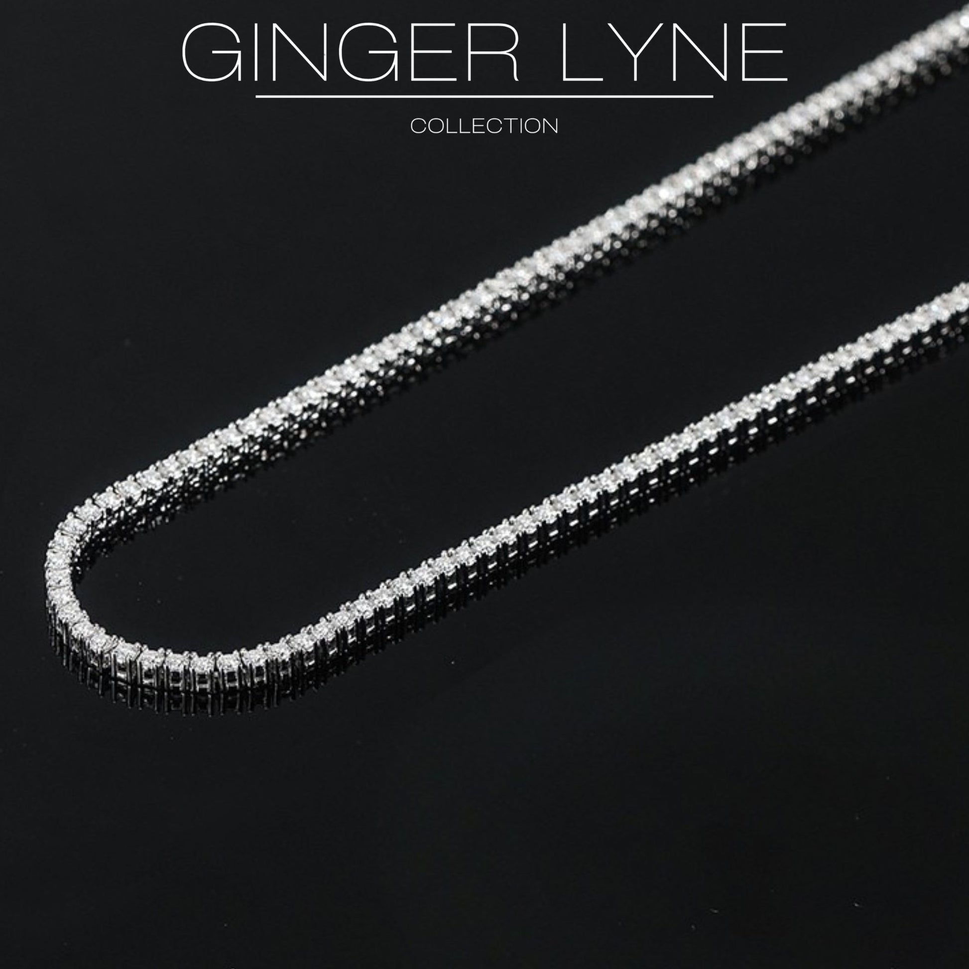 Tennis Necklace for Women Sterling Silver 3mm or 5mm Cubic Zirconia 16 or 18" Lengths by Ginger Lyne - 3mm-18"