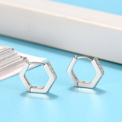 HexagonHoopEarringsforWomenSterlingSilverClearPaveCzGingerLyneCollection_Silver-3