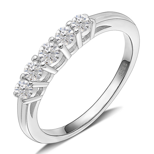 Le Sha Anniversary Band Ring for Women by Ginger Lyne Cubic Zirconia Sterling Silver - 10