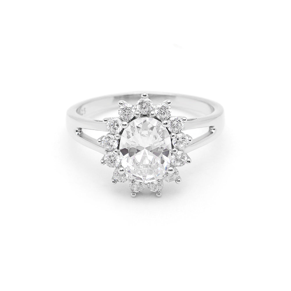 Chari Engagement Ring Sterling Silver Cz Womens Ginger Lyne Collection