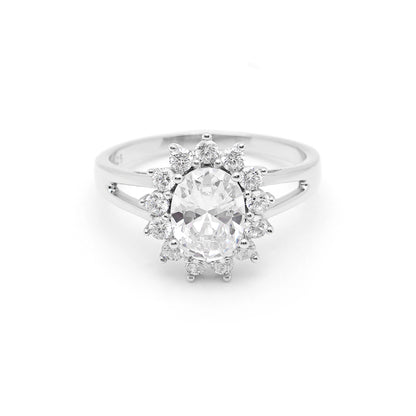 Chari Engagement Ring Sterling Silver Cz Womens Ginger Lyne Collection