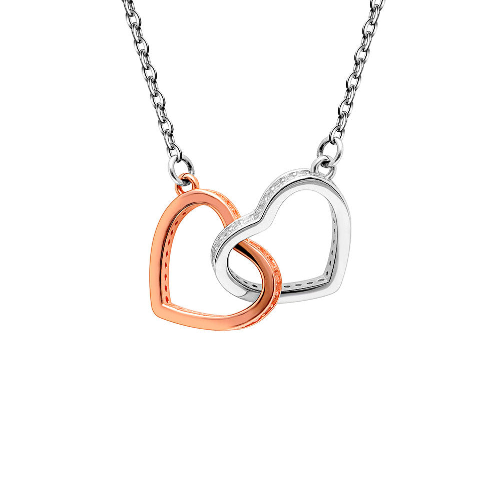 Mom Greeting Card Sterling Silver Linked Hearts Necklace Women Ginger Lyne Collection - Mom-23