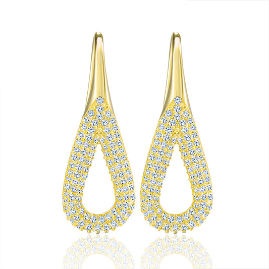 Teardrop Hook Drop Earrings for Women Clear Cubic Zirconia Ginger Lyne Collection